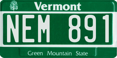 VT license plate NEM891