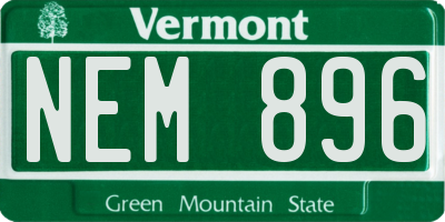VT license plate NEM896