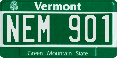VT license plate NEM901