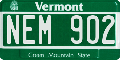 VT license plate NEM902