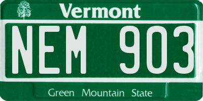 VT license plate NEM903