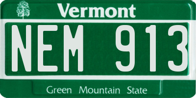 VT license plate NEM913
