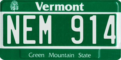 VT license plate NEM914