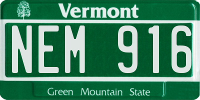 VT license plate NEM916