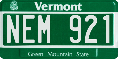 VT license plate NEM921