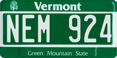 VT license plate NEM924