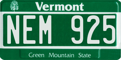 VT license plate NEM925