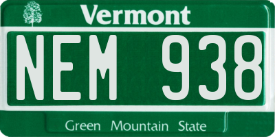 VT license plate NEM938