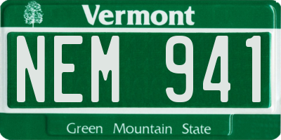 VT license plate NEM941