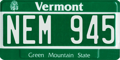 VT license plate NEM945