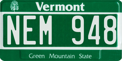 VT license plate NEM948