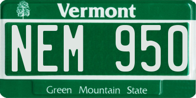 VT license plate NEM950