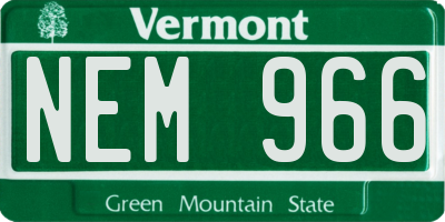 VT license plate NEM966