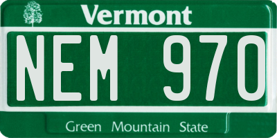 VT license plate NEM970