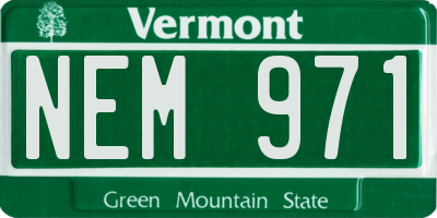 VT license plate NEM971