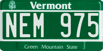 VT license plate NEM975