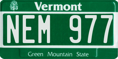 VT license plate NEM977