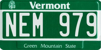 VT license plate NEM979