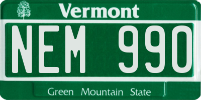 VT license plate NEM990