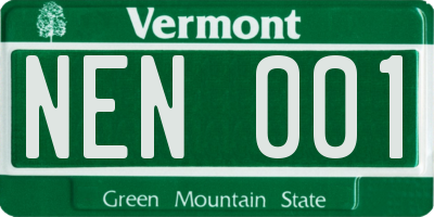 VT license plate NEN001
