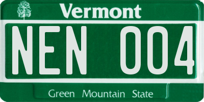 VT license plate NEN004