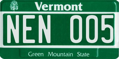 VT license plate NEN005