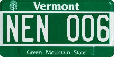 VT license plate NEN006