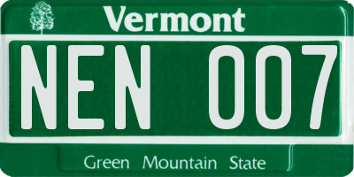 VT license plate NEN007