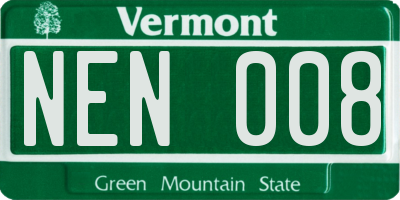 VT license plate NEN008