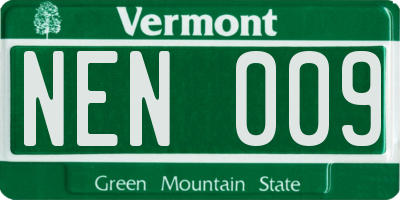 VT license plate NEN009