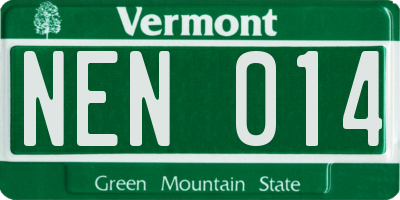 VT license plate NEN014