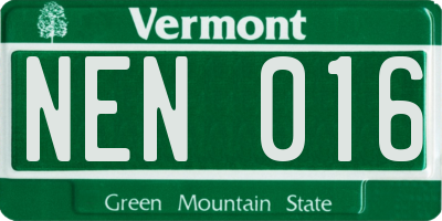 VT license plate NEN016