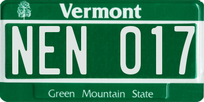 VT license plate NEN017