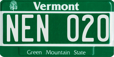 VT license plate NEN020