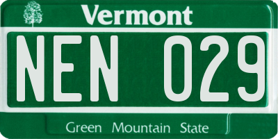 VT license plate NEN029