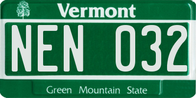 VT license plate NEN032