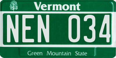 VT license plate NEN034
