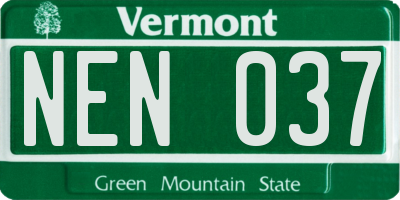 VT license plate NEN037