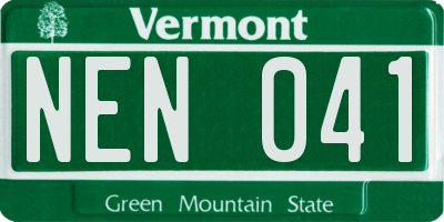 VT license plate NEN041