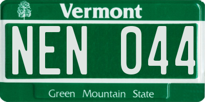 VT license plate NEN044