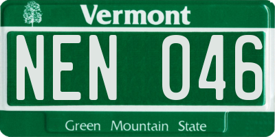 VT license plate NEN046