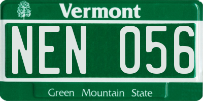 VT license plate NEN056