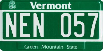 VT license plate NEN057