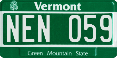 VT license plate NEN059