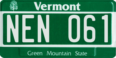 VT license plate NEN061