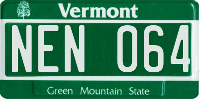 VT license plate NEN064