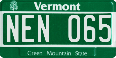 VT license plate NEN065