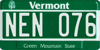 VT license plate NEN076