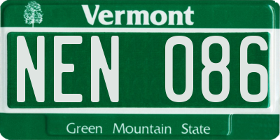 VT license plate NEN086