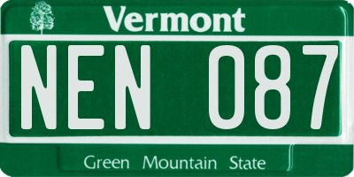 VT license plate NEN087